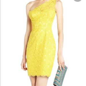 Yellow lace bcbg dress